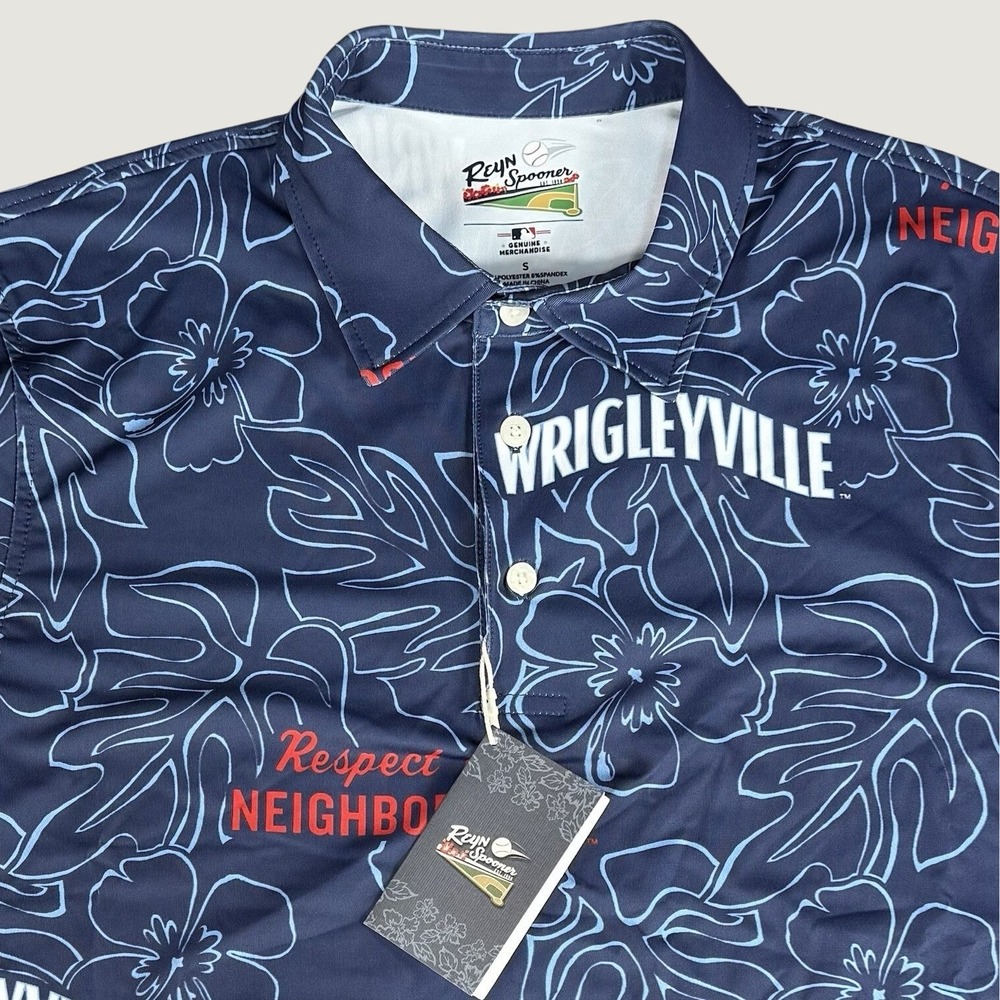 Reyn Spooner Chicago Cubs Wrigleyville Hawaiian Shirt Mens Small Blue MLB NWT